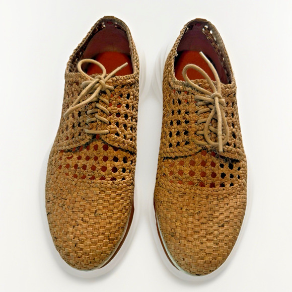 Donald J Pliner Kastin Woven Basketweave Loafers Cognac Brown Leather Shoes main image 8